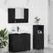 Maison Exclusive - Ensemble de meubles de salle de bain, 3 pièces, noir, 76,5 x 35 x 64 cm