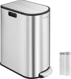 Songmics Pedaalemmer 50 liter - Metallic Zilver