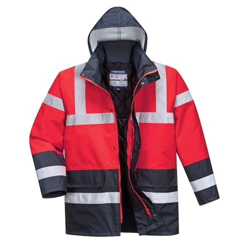Portwest S466 Traffic Jas Rood/Marineblauw XXL