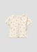 s.Oliver T-shirt Kinderen Unisex Crème Katoen Gebloemd Korte Mouw Ronde Hals Extra Kort Aansluitend 62