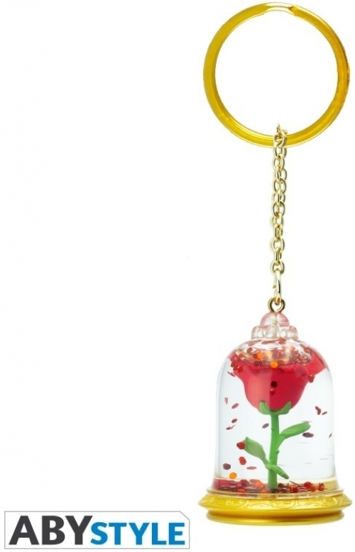 Abystyle disney beauty and the beast - rose 3d keychain