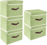 Famanu - Opvouwbare Opbergdoos met Deksel, Groen, Set van 5