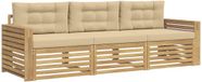 vidaXL Tuinset met 3 zitplaatsen, wit en beige, massief acaciahout