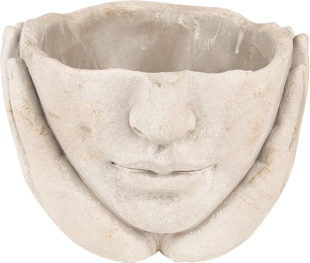 Clayre & Eef Bloempot Hoofd Ø 11x11 cm Beige | 8717459818835