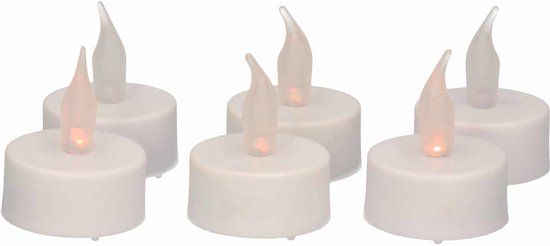 Anna's Collection LED theelichtjes - 6 stuks - wit - met timer functie