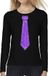 Bellatio Decorations Verkleedshirt voor dames - Stropdas - Paars/Zwart - Maat S