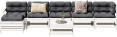 Maison Exclusive - Ensemble de jardin, 7 pièces, blanc, pin massif