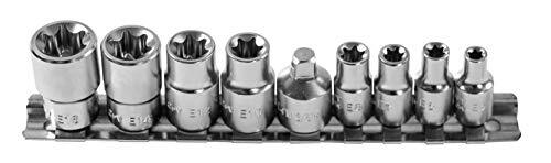 Högert HT1A884 Set Torx-dopsleutel, zilver, 1/4 inch (E5-E8) oraz 3/8 inch (E10-E16)