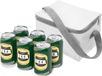 Merkloos Kleine mini koeltas voor lunch of sixpack blikjes - wit - 21 x 15 x 13 cm - draagriem - 3.7 liter inhoud