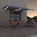 Maison Exclusive - Parasol automatique avec éclairage LED et capteur de vent, dimensions 600x300 cm, bleu et blanc