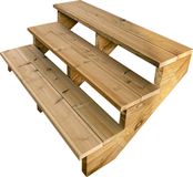 Vinuovo BERLIN Houten Buitentrap - 3 Open Treden 54 cm Hoog - 120 cm Breed