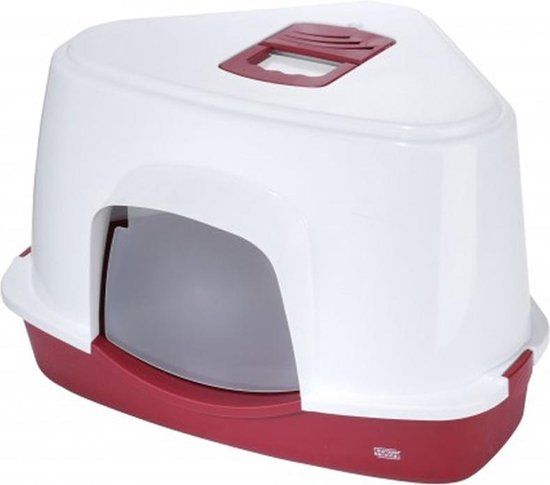 Ebi Canto Jumbo Hoekkattenbak - Rood - 56 x 70 x 46 cm