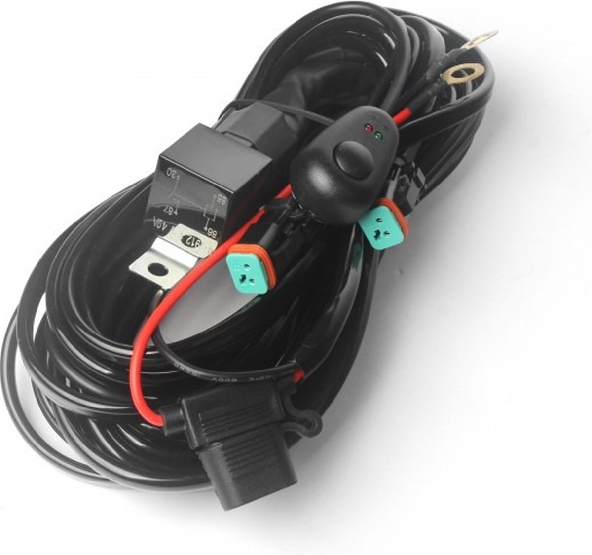 ABC-LED Relais kabel tweevoudig - 2,5 meter met schakelaar - 12V