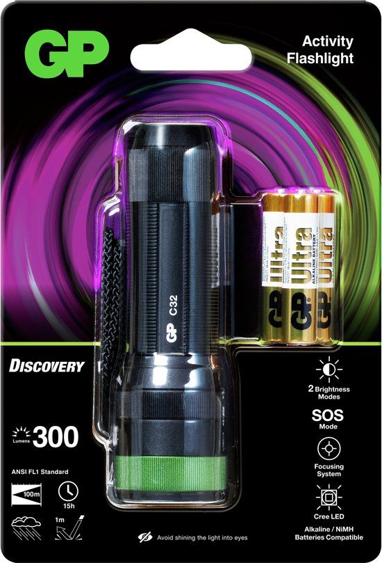 GP Batteries LED zaklamp Activity 300Lm (+3xAAA)