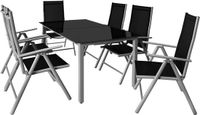 Casaria Tuinset - 6 Personen Aluminium 6 stoelen 1 Tafel - Zilver