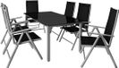 Casaria Tuinset - 6 Personen Aluminium 6 stoelen 1 Tafel - Zilver
