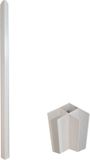 Vente-unique Hoekpaal voor werkplaatsraam van gepoedercoat aluminium 130 cm wit - BAYVIEW