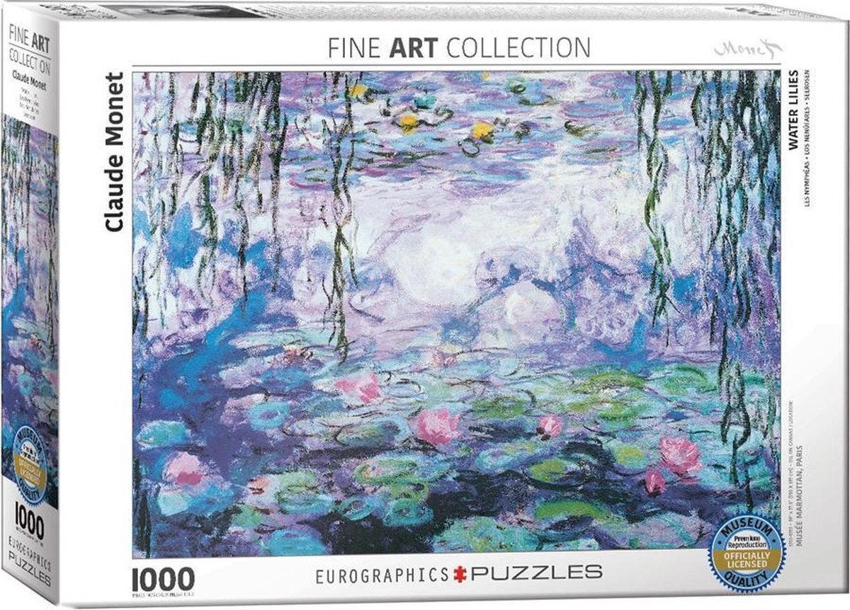 Eurographics Waterlilies - Claude Monet Puzzel (1000 stukjes)