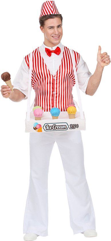 WIDMANN - Retro Ice Cream Vendor Costume for Men - XL