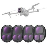NEEWER ND Filterset compatibel met DJI Mavic 4 Pro (ND8/ND16/ND32/ND64), set van 4, meervoudig gecoat optisch glas, grijsfilter voor drone-cameralenzen met magnetische opbergdoos FL-C44