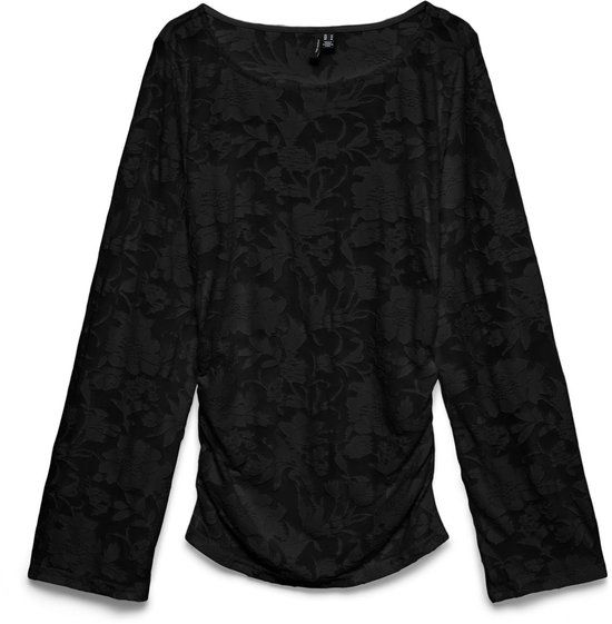 VERO MODA VMLAYLA LS GATHERING TOP JRS NOOS Zwart Katoen XXL