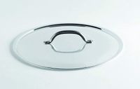 Pentole Agnelli Aluminium Deksel met RVS Brug Handvat en Opgedraaide Rim, Zilver, 28 cm