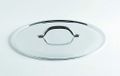 Pentole Agnelli Aluminium Deksel met RVS Brug Handvat en Opgedraaide Rim, Zilver, 28 cm