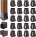 Wan GmbH Patins de pied de chaise pour parquets - Patins de meubles noirs en caoutchouc avec feutre et housses de pied de meuble en silicone