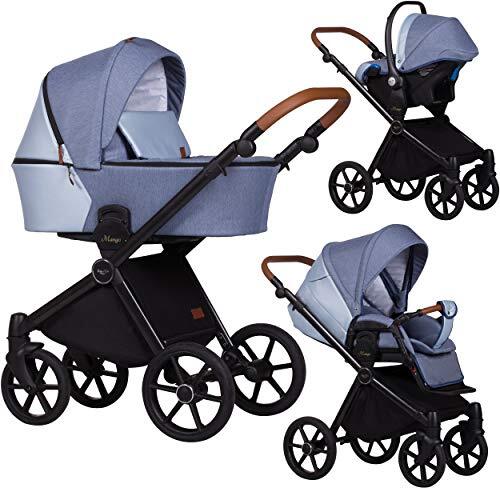 Lux4Kids Reissysteem 3in1 Isofix Buggy Pram Carrycot Mango van Ferriley & Fitz 2in1 without baby seat Grey Heaven M/200