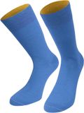 normani 1 paar sokken „Bi-Color“ hemelsblauw/abrikoos Unisex Katoen/Polyamide/Elastaan Schoenmaat 43-46