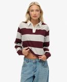 Superdry Polo de Rugby Court Rayé Athletic Essentials Rouge Taille : 42