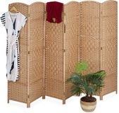 Relaxdays Kamerscherm 6 panelen - 170x240 cm - Opvouwbaar - Hout - Lichtbruin