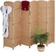 Relaxdays Kamerscherm 6 panelen - 170x240 cm - Opvouwbaar - Hout - Lichtbruin