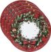 Bellatio Design Feeric Christmas kerst onderbord/kaarsenbord - Set van 4x stuks - D33 cm - kunststof - kerstkrans print