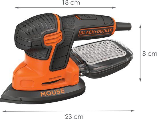 BLACK+DECKER KA2000 Mouse Detailschuurmachine - 110W - incl. accessoires en softbag