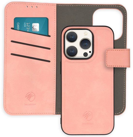 imoshion Hoesje - Geschikt voor Apple iPhone 15 Pro - Uitneembare 2-in-1 Luxe Bookcase - Roze