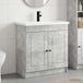 Maison Exclusive Ensemble de meubles de salle de bain "Exclusive" - Couleur gris béton - Dimensions : 78,5 x 37,5 x 81 cm - Matériau : bois composite