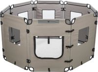 Trixie Campinghek - Opvouwbaar - Ren - 8 Elementen - Grijs/Zwart - 59x78 cm
