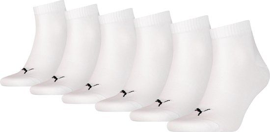 Puma Unisex Sokken in kwartlengte - 6 Pack - Maat 47-49 - Wit