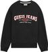 Guess Sweatshirt Original Design Zwart Katoen Fleece Ronde Hals Lange Mouw Logo Regular Fit Heren XL