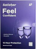 Satisfyer Feel Confident - Menstrual Cup Set, 15 & 20 ml, Lila, XL