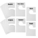 TraGoods 16 stuks witte kledingrek maatverdelers plus 60 etiketten (1 inch) en 16 grote lege labels, grote rechthoekige kledingkastverdelers (paarwit)