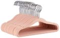 Amazon Basics Fluwelen Kinderkleerhangers met Antislip, 29,5cm, 50 Stuks, Roze