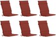 vidaXL 6-delige hoogrugkussen GEMERT 100% Polyester Rood