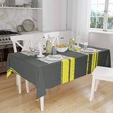 Bonamaison Tafelkleed, Anti-Mold, Sneldrogend, Waterdicht, 100% Polyester Tafellaken, Neon Geel, Rook, 140 x 160 Cm