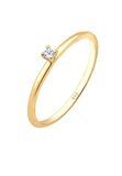 Elli PREMIUM Ring Dames Verloving Solitaire met Diamant (0.015 ct.) in 585 Geel Goud