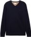 Tom Tailor - Gebreide trui met V-hals - Maat M - Knitted Navy Melange