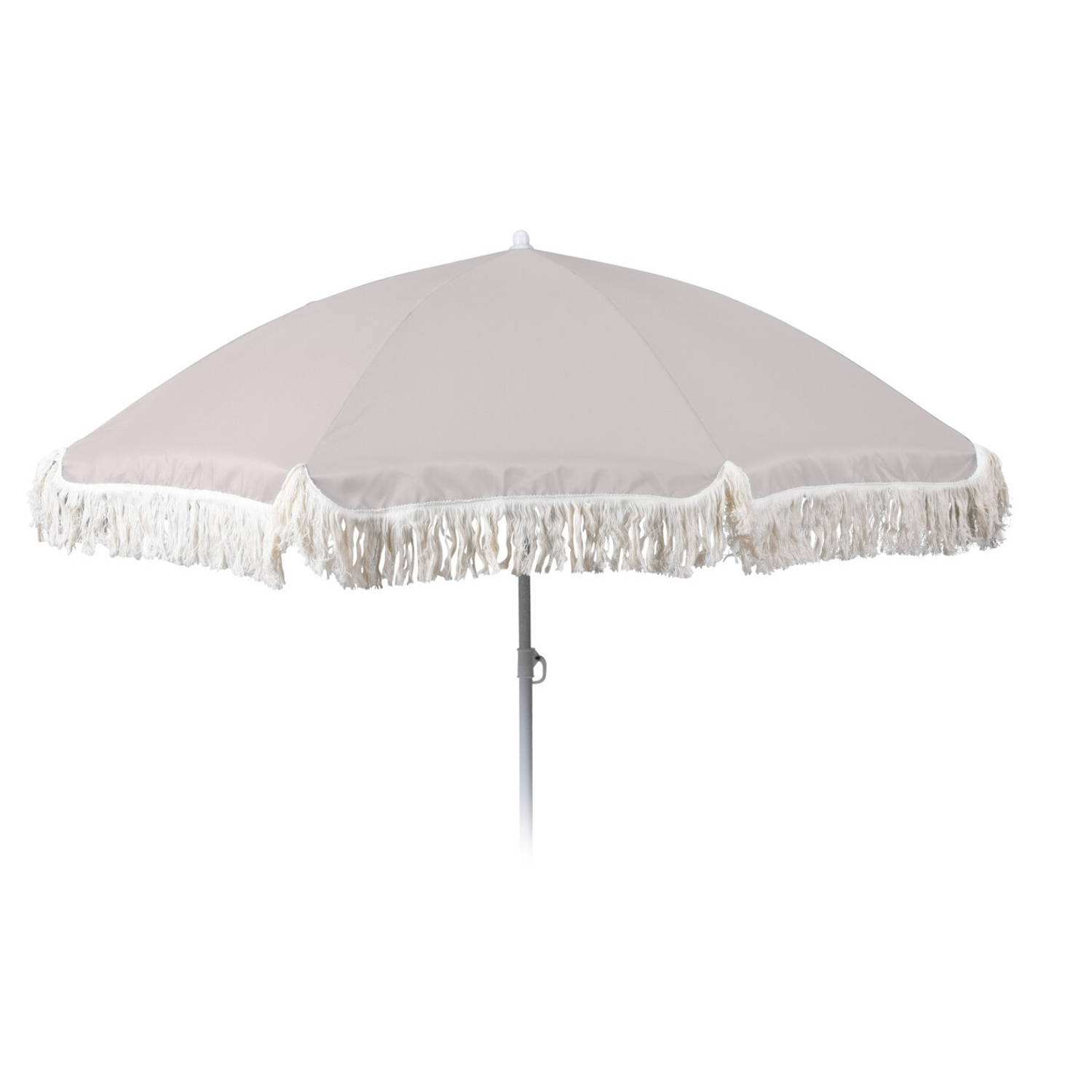 4Goodz Strandparasol met kantfranje 180 cm - Grijs