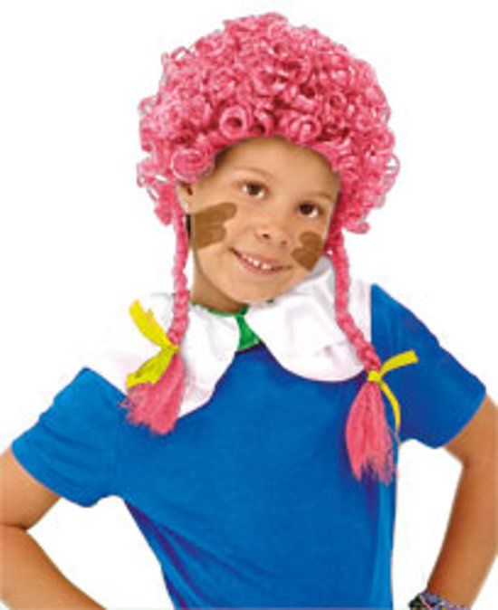 Folat Pruik Zwarte Piet Vlechtjes Roze