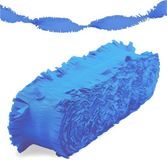 Merkloos / Sans marque Haza-Witbaard Crepe papier feest slingers/guirlande - 6 meter - blauw